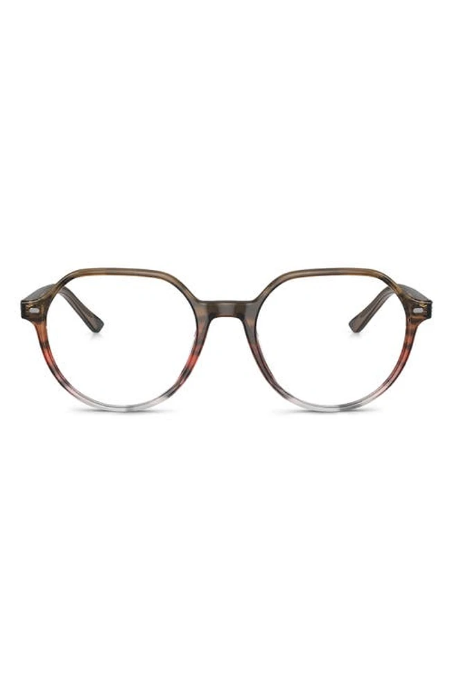 Ray-Ban Thalia 49mm Small Round Optical Glasses in Brown Gradient at Nordstrom