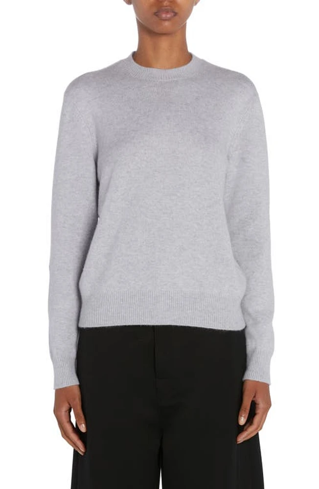 Bottega Veneta Intrecciato Leather Patch Cashmere Blend Crewneck Sweater Veil Melange at Nordstrom