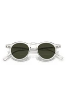 Oliver Peoples OP-13 47mm Polarized Round Sunglasses in Dark Grey/Transparent at Nordstrom