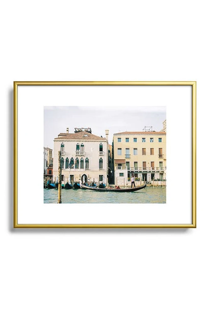 Deny Designs Gondola in the Canals of Venice Framed Art Prin in Golden Tones at Nordstrom