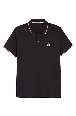 Moncler Tipped Piqué Polo Black at Nordstrom,