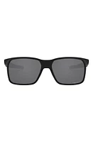 Oakley Portal 59mm Polarized Square Sunglasses in Polished Black/Prizm Black at Nordstrom