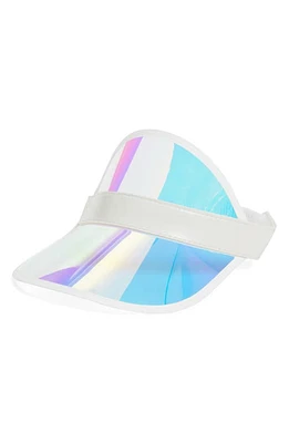 Capelli New York Kids' Holographic Visor in White Combo at Nordstrom