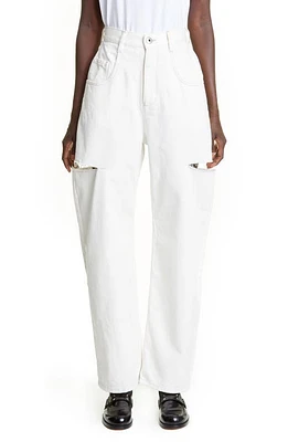 Maison Margiela Ripped Side Cutout Jeans White at Nordstrom, Us