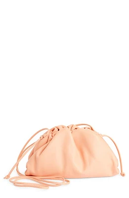 Bottega Veneta The Mini Pouch Leather Clutch in 7806-Peachy-Silver at Nordstrom