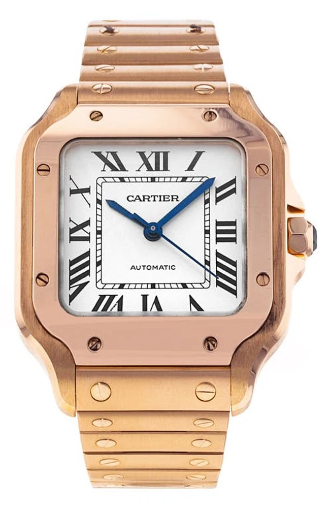 Watchfinder & Co. Cartier Preowned Santos de Cartier Bracelet Watch, 35mm in Silver at Nordstrom