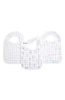 aden + anais 3-Pack Classic Organic Cotton Muslin Snap Bibs in Above The Clouds Pink at Nordstrom