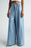 Haikure Big Bethany Sequin Wide Leg Jeans in Shiny Sky at Nordstrom, Size 26