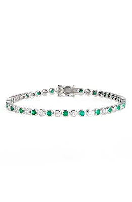 VALANI ATELIER Emerald & Diamond Tennis Bracelet in White Gold/Emerald/Diamond at Nordstrom, Size 7