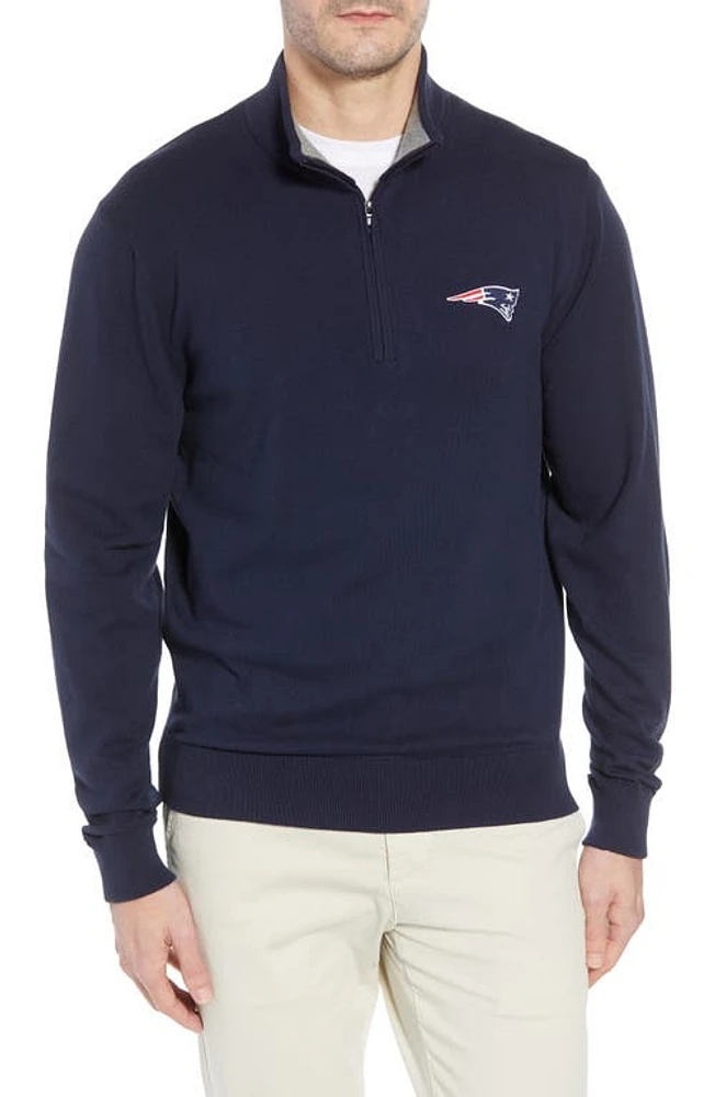 Cutter & Buck New England Patriots - Lakemont Regular Fit Quarter Zip Sweater Liberty Navy at Nordstrom