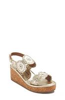 Jack Rogers Kids' Lauren Platform Wedge Slingback Sandal Platinum/Platinum at Nordstrom, M