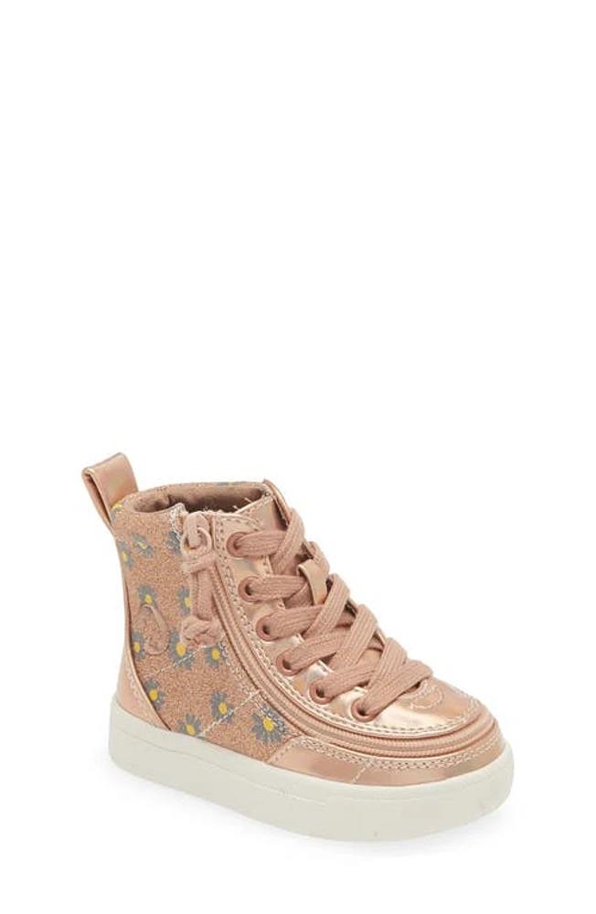 BILLY Footwear Kids' Classic Lace High Top Sneaker Rose Gold Daisy at Nordstrom