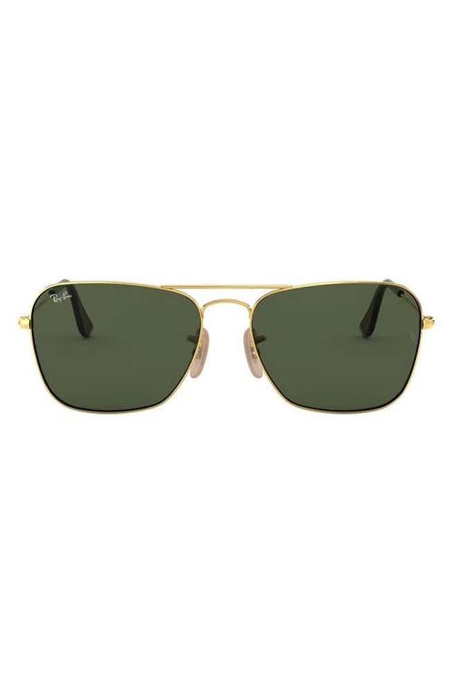 Ray-Ban 'Caravan' 55mm Sunglasses in Gold/Dark Green at Nordstrom