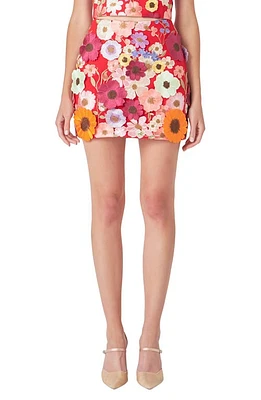 Endless Rose Floral Embroidered Miniskirt at Nordstrom,