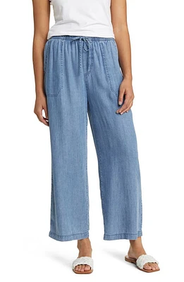 beachlunchlounge Inaya Chambray Drawstring Pants Blue Wash at Nordstrom,