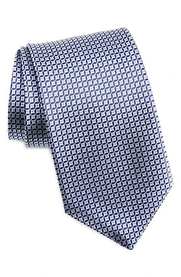 David Donahue Geometric X-Long Silk Tie in Navy/White at Nordstrom