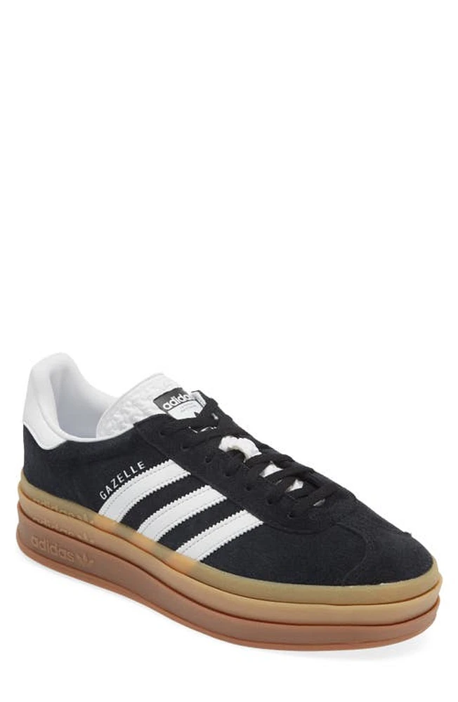 adidas Gazelle Bold Platform Sneaker in Black/White/Ftwr White at Nordstrom, Size 9