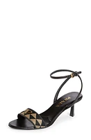 Prada Triangle Jacquard Slide Sandal Black/Beige at Nordstrom,