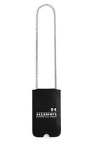 AllSaints Cybelle Access Leather Phone Holder On a Lanyard in Black at Nordstrom