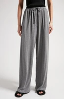 The Row Lanuit Wide Leg Organic Cotton Jersey Drawstring Pants Pietra Melange at Nordstrom,