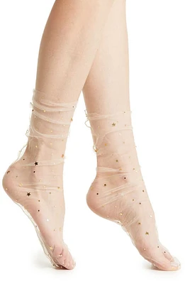 HIGH HEEL JUNGLE Starry Sky Tulle Socks in Nude at Nordstrom