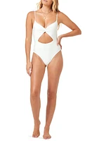 LSPACE Kyslee Twisted Cutout One-Piece Swimsuit Cream at Nordstrom,