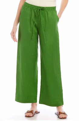 Karen Kane Wide Leg Drawstring Linen Pants at Nordstrom,