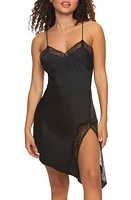 Black Bow Crave Asymmetric Satin Slip at Nordstrom,