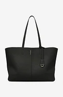 MAISON de SABRÉ Large Leather Zipped Soft Tote in Black Caviar at Nordstrom