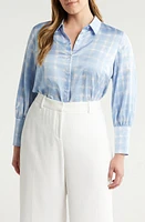 halogen(r) Satin Blouse Classic Navy Blue at Nordstrom,