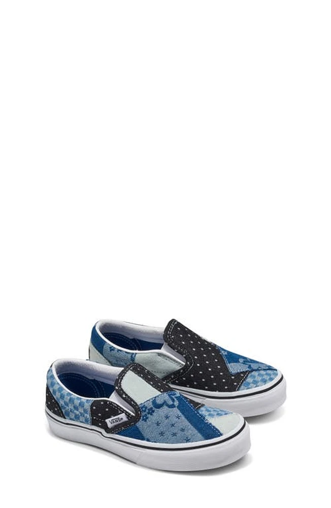 Vans Classic Patchwork Slip-On Sneaker Denim Navy/True White at Nordstrom, M