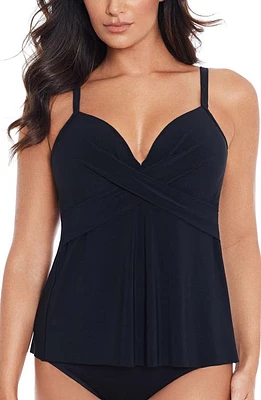 Miraclesuit Allura Rock Solid Crisscross Tankini Top Black at Nordstrom,