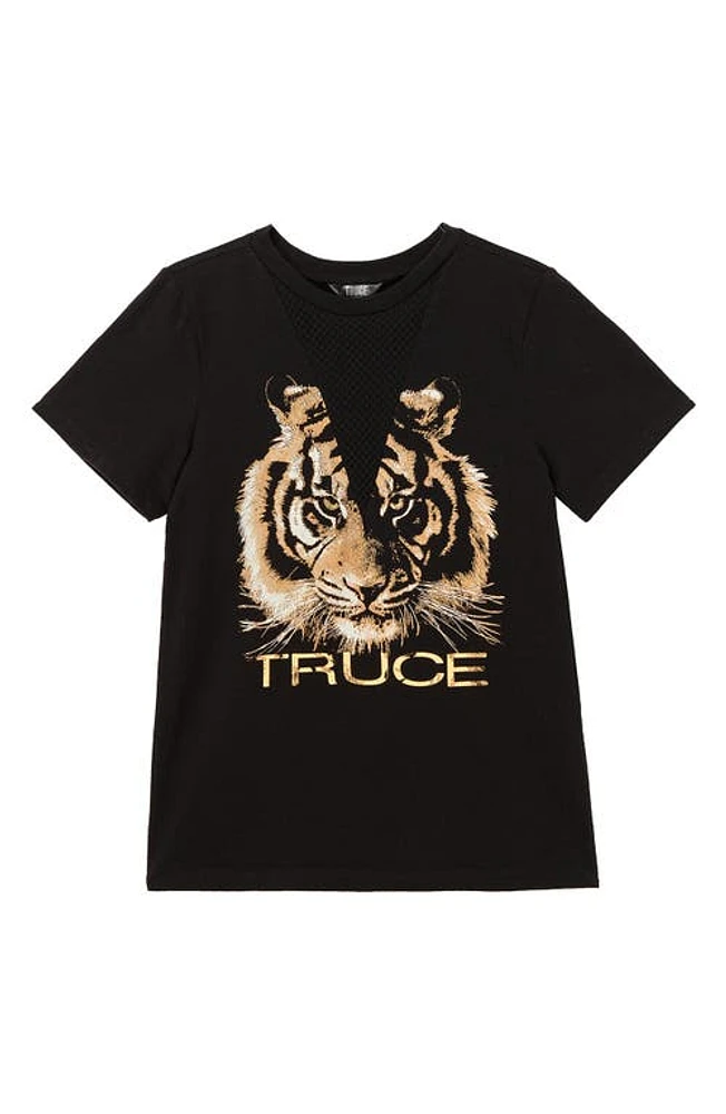 Truce Kids' Tiger Grapchic T-Shirt Black at