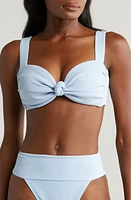 MONTCE Hayden Knotted Rib Bikini Top Peri at Nordstrom,