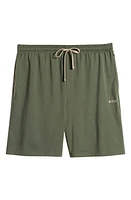 BOSS Drawstring Waist Shorts Dark Green at Nordstrom,