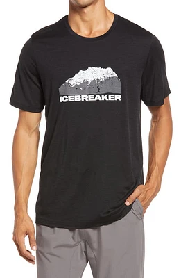 Icebreaker Tech Lite II Crewneck Graphic Tee in Black at Nordstrom, Size Small