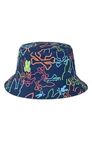 Psycho Bunny Kids' Barrett Reversible Bucket Hat in Navy at Nordstrom