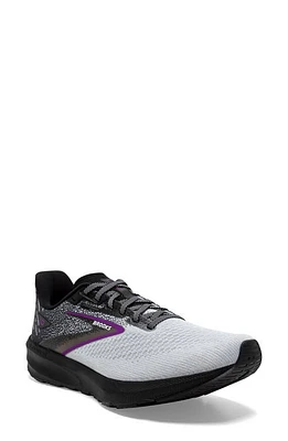 Brooks Launch 10 Running Shoe in Black/White/Violet at Nordstrom