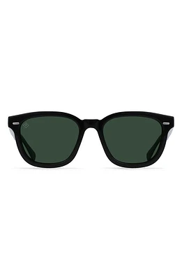 RAEN Myles Polarized Round Sunglasses in Recycled Black/Green Polar at Nordstrom