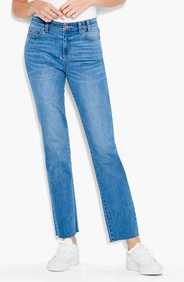 NIC+ZOE High Waist Raw Hem Ankle Straight Leg Jeans at Nordstrom,