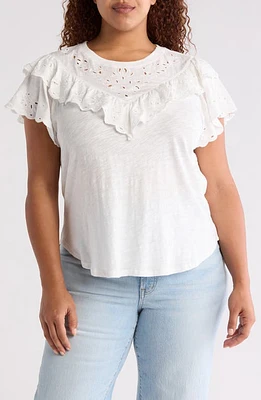 Wit & Wisdom Eyelet Ruffle T-Shirt at Nordstrom,