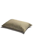 PIGLET IN BED Set of 2 Gingham Linen Pillowcases in Botanical Green at Nordstrom, Size Euro