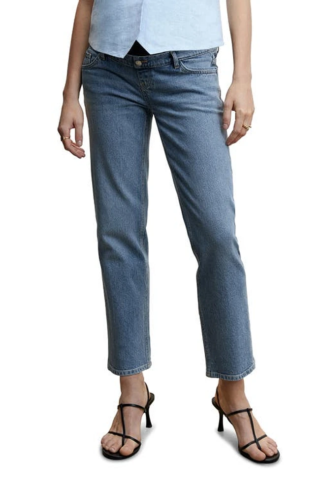 MANGO Straight Leg Maternity Crop Jeans at Nordstrom