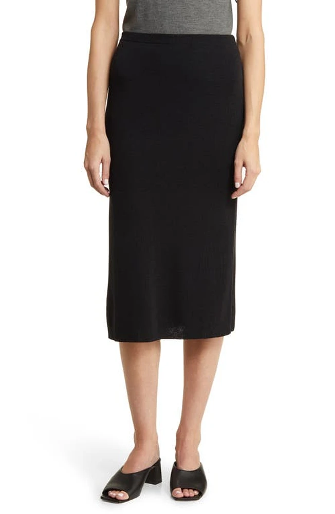 Eileen Fisher Merino Wool Midi Skirt at Nordstrom,