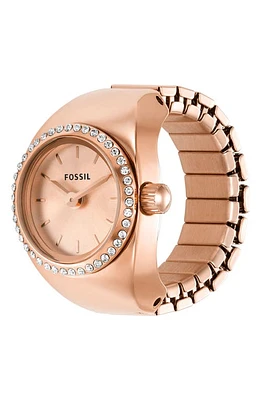 Fossil Glitz Crystal Ring Watch, 15mm in Rose Gold at Nordstrom, Size 15 Mm