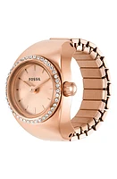 Fossil Glitz Crystal Ring Watch, 15mm in Rose Gold at Nordstrom, Size 15 Mm