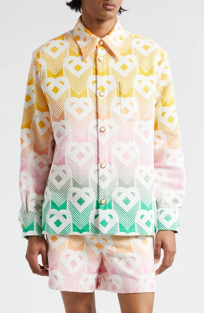 Casablanca Gradient Heart Jacquard Shacket Flying at Nordstrom,