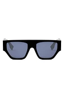 'Fendi O'Lock 54mm Geometric Sunglasses in Shiny Black /Blue at Nordstrom