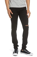 Monfrère Greyson Skinny Fit Jeans in Distressed Noir at Nordstrom, Size 40