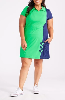 KINONA Stitches Short Sleeve Golf Dress Kelly Green at Nordstrom,